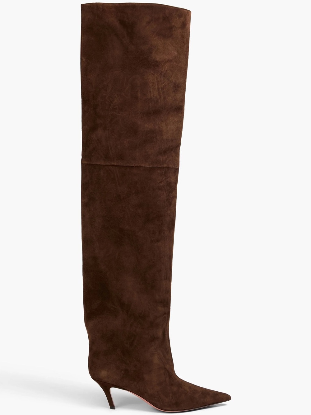 NEW! Amina Muaddi Fiona Brown Suede thigh high Boots